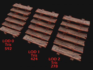 Medieval Wooden Stairs threshold 3D 모델