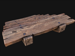 Medieval Wooden Stairs threshold 3D 모델