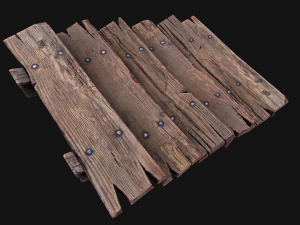 Medieval Wooden Stairs threshold 3D Model