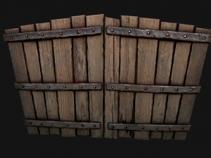 Medieval Wooden Gates Model 3D