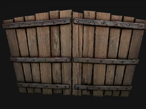 Medieval Wooden Gates 3D Model