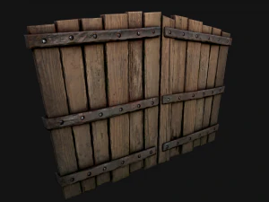 Medieval Wooden Gates 3D Model
