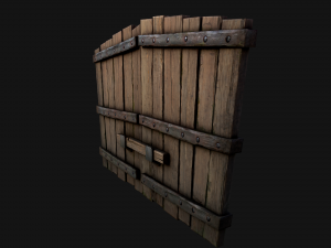 Medieval Wooden Gates Model 3D