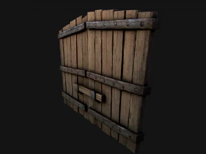 Medieval Wooden Gates 3D Model