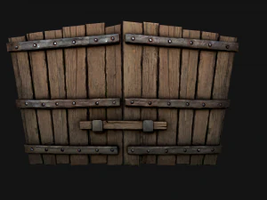 Medieval Wooden Gates 3D Model