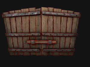 Medieval Wooden Gates 3D Model