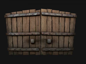 Medieval Wooden Gates 3D Model