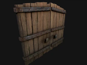 Medieval Wooden Gates 3D Model