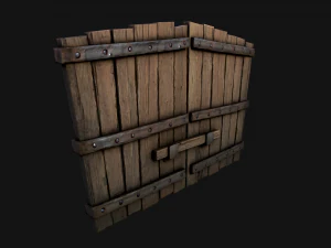 Medieval Wooden Gates 3D Model