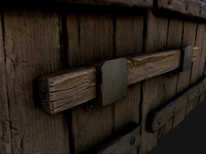 Medieval Wooden Gates 3D Model