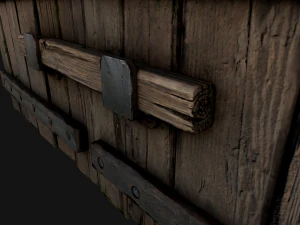 Medieval Wooden Gates 3D Model