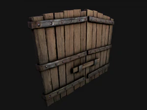 Medieval Wooden Gates 3D Model