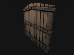 Medieval Wooden Gates 3D Model
