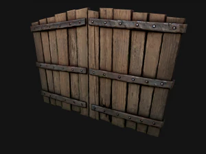 Medieval Wooden Gates 3D Model
