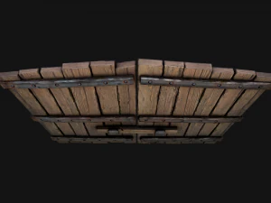 Medieval Wooden Gates 3D Model