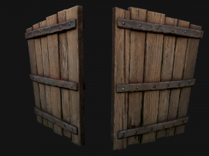 Medieval Wooden Gates Model 3D