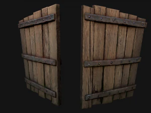 Medieval Wooden Gates 3D Model
