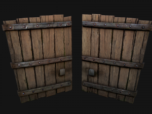 Medieval Wooden Gates Model 3D