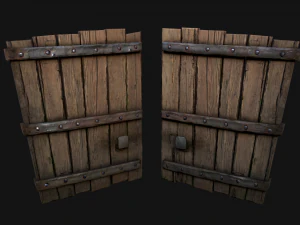 Medieval Wooden Gates 3D Model