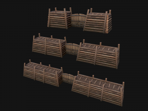 Castle Gate Chinese Japanese 3D Model
