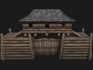 Castle Gate Chinese Japanese 3D Model