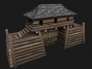 Castle Gate Chinese Japanese 3D Model