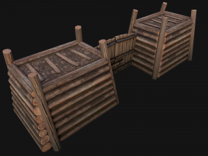 Castle Gate Chinese Japanese 3D Model