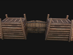 Castle Gate Chinese Japanese 3D Model