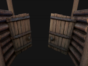 Castle Gate Chinese Japanese 3D Model