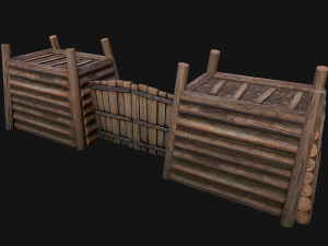 Castle Gate Chinese Japanese 3D Model
