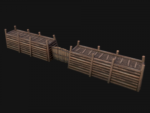 Castle Gate Chinese Japanese 3D Model