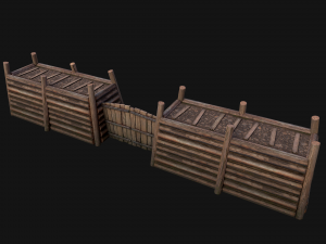 Castle Gate Chinese Japanese 3D Model