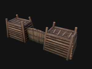 Castle Gate Chinese Japanese 3D Model
