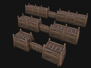 Castle Gate Chinese Japanese 3D Model