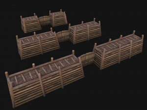 Castle Gate Chinese Japanese 3D Model