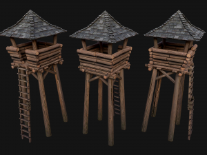 Medieval Lookout Tower 3D Model