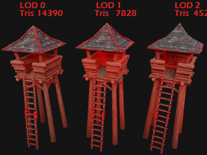Medieval Lookout Tower 3Dモデル