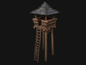 Medieval Lookout Tower 3D Model