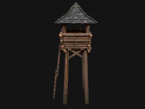 Medieval Lookout Tower 3D Model