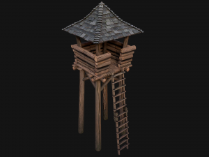 Medieval Lookout Tower 3Dモデル