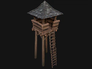 Medieval Lookout Tower 3D Model