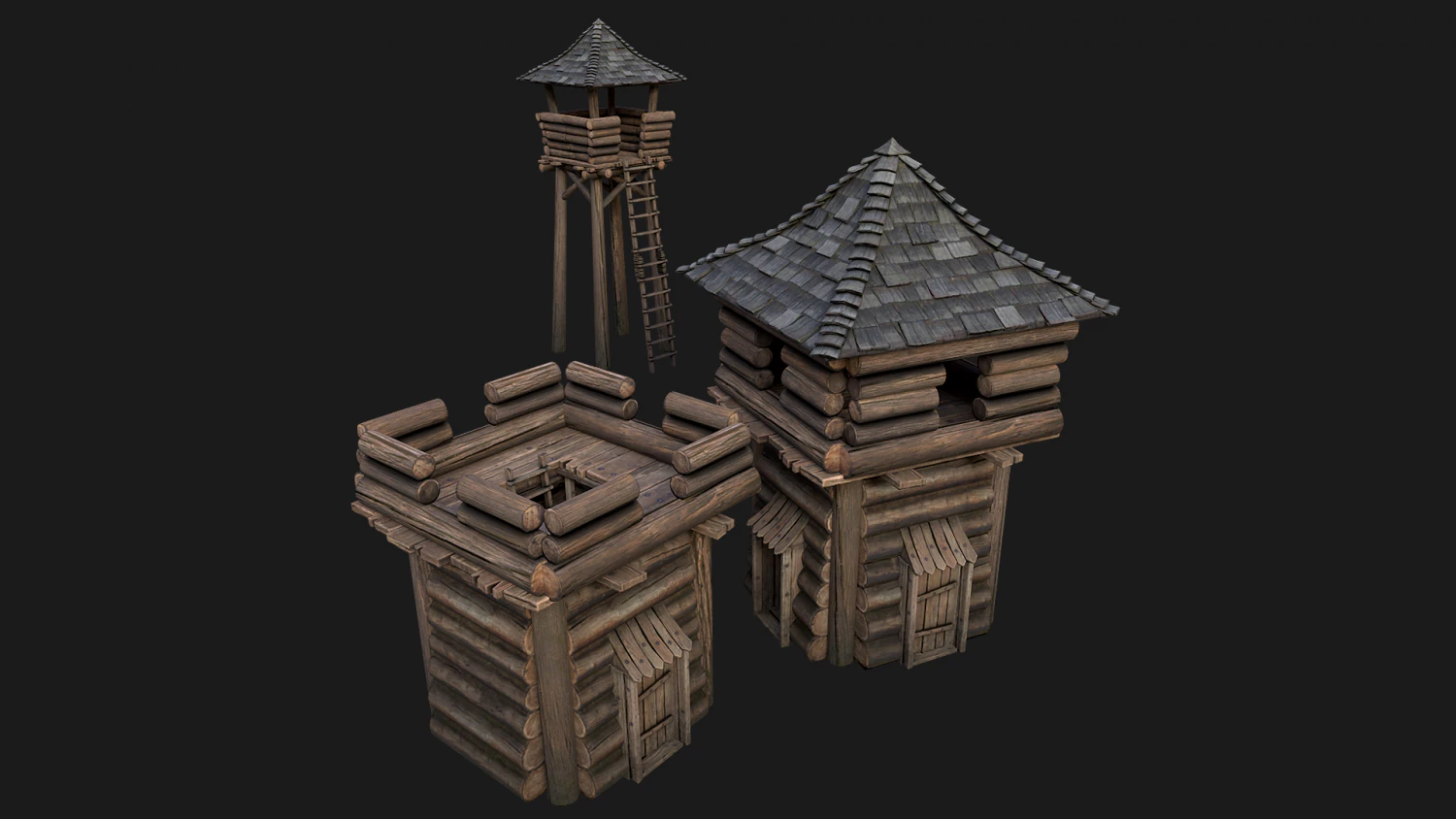 Medieval Towers Pack 3D Model .c4d .max .obj .3ds .fbx .stl .blend 