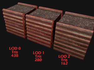 Wooden Castle Fort Walls Modular 3D Model