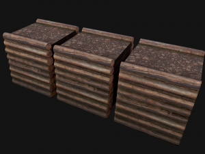 Wooden Castle Fort Walls Modular 3D मॉडल