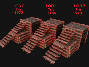 Wooden Castle Fort Walls Modular 3D मॉडल