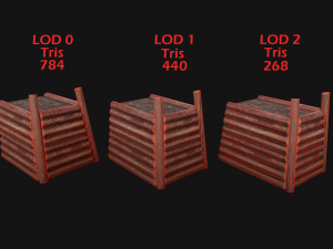Wooden Castle Fort Walls Modular 3D मॉडल