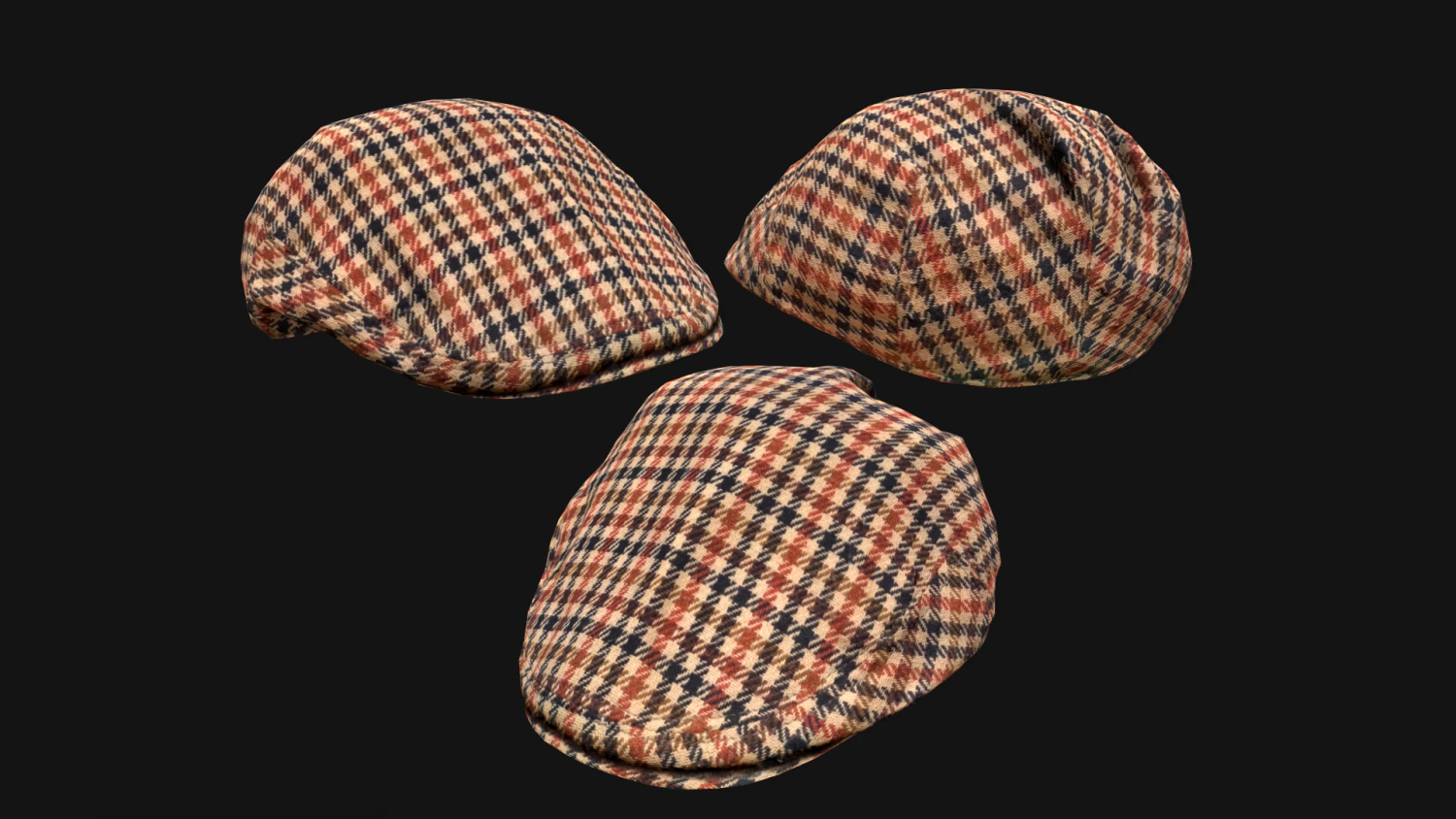 Flat Cap 3D Model .c4d .max .obj .3ds .fbx .stl .blend 