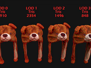 Tatil Maskesi Ayı Şapkası 3D Model