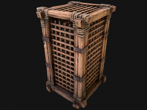 Wooden Prison Cage 3D Model