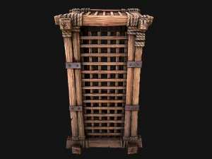 Wooden Prison Cage 3D Model